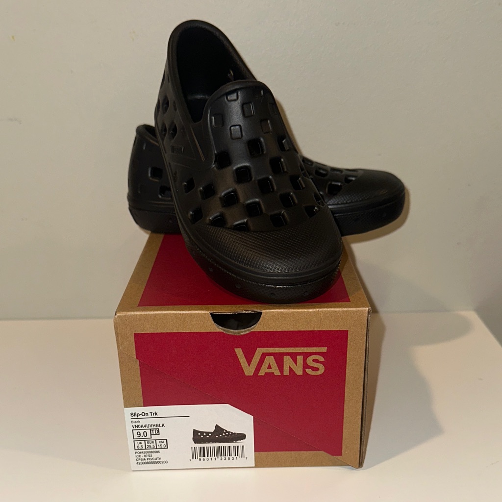 Vans Black Perforated Slip-On Sandals